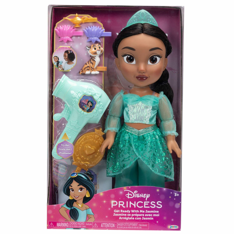 Jasmine Hair Styling Doll Kit with Brush, Clips and Hairbands, Large Disney Princess Doll Assortment