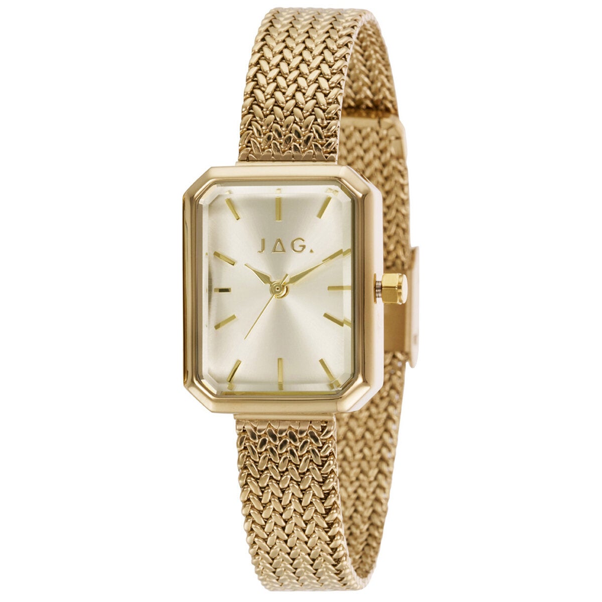 Gold Rectangular Ladies' Watch with Champagne Dial and Adjustable Mesh Bracelet, JAG Balmain J2915A — image 2