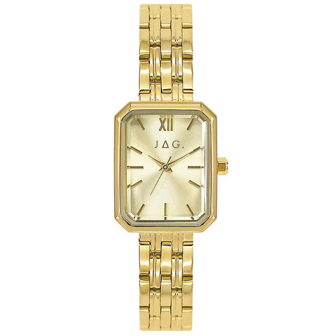 Ladies Analogue Watch with Gold Face and Mineral Crystal in Stainless Steel, JAG Nattai J2973A