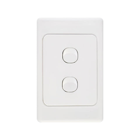 Deta Double Vertical Switch - 2 Gang - Polycarbonate - Indoor Use - SuperSaverAU - view 1