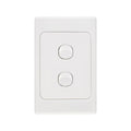 DETA White Double Vertical Light Switch 2 Gang Polycarbonate Indoor