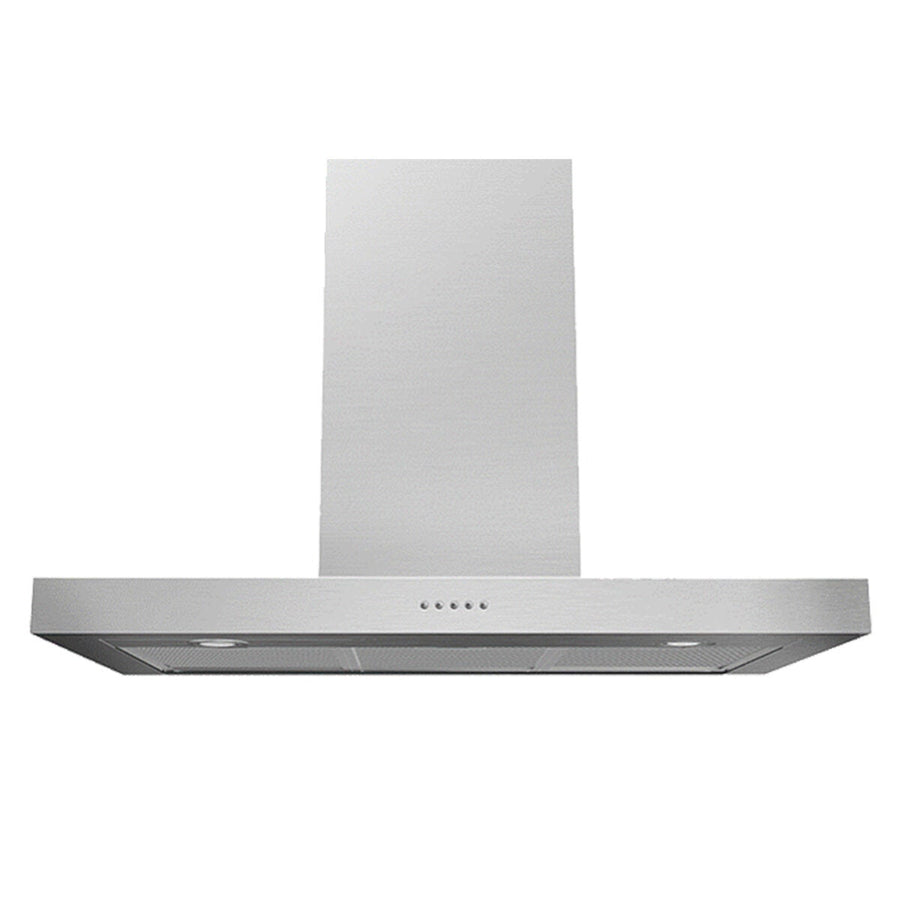 Belling 90cm linear canopy rangehood - Stainless steel - 800m³/h, 3 fan speeds, push buttons - BL90S
