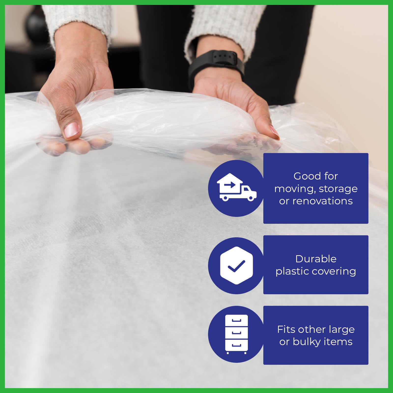 Packz Clear Plastic Rug Storage Bag 660 x 3300mm
