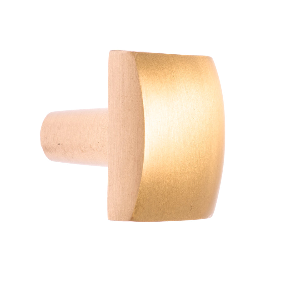 Lane 33 x 33mm Matte Brass Curved Square Cabinet Knob