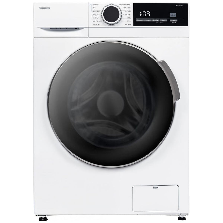 Telefunken 8kg/5kg Washer Dryer Combo - White, Hygiene Wash, Eco Wash, Sensor Dry - TF8060AU8FLWD