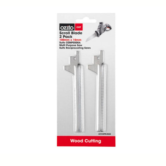 Ozito Scroll Blade 100mm x 10mm Metal 2 Pack - Curved Precision Cuts