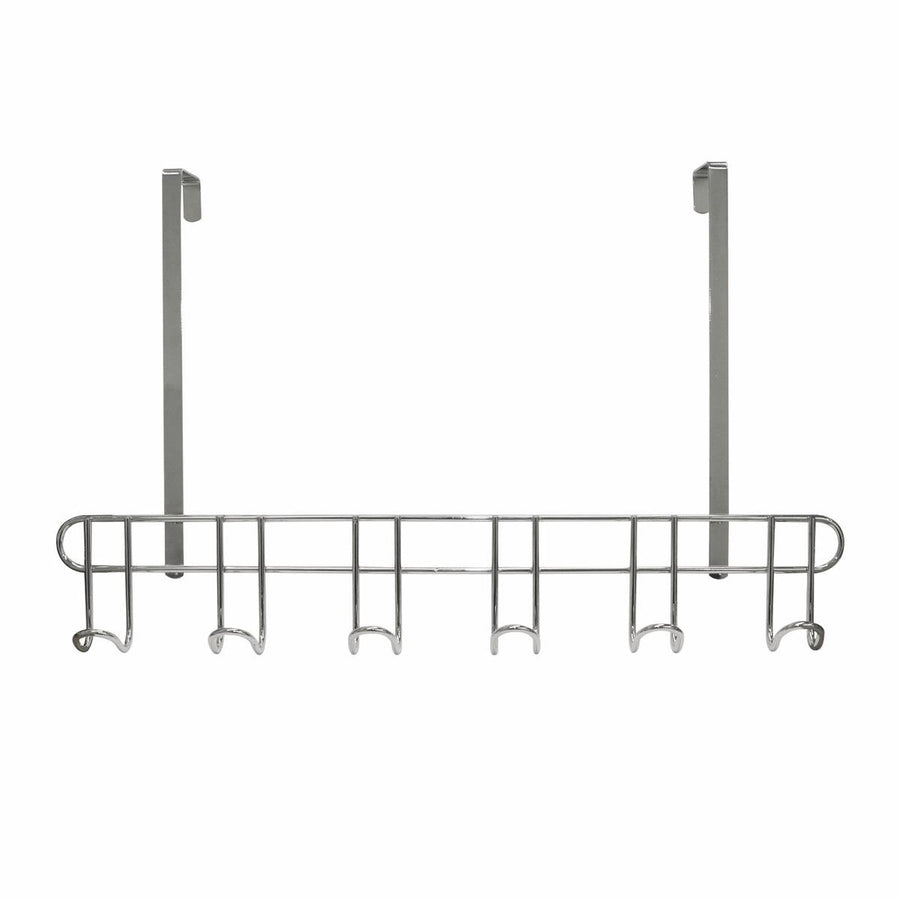 Adoored Hook Rack - 6 Hooks - Polished Chrome - Over the Door - SuperSaverAU - view 1