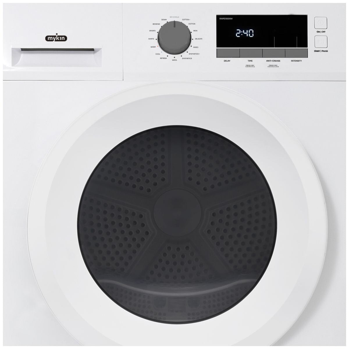 Mykin 8kg Front Load Washer and 10kg Heat Pump Dryer Package - White - Not Stackable - MFLW800WMHPD1000W