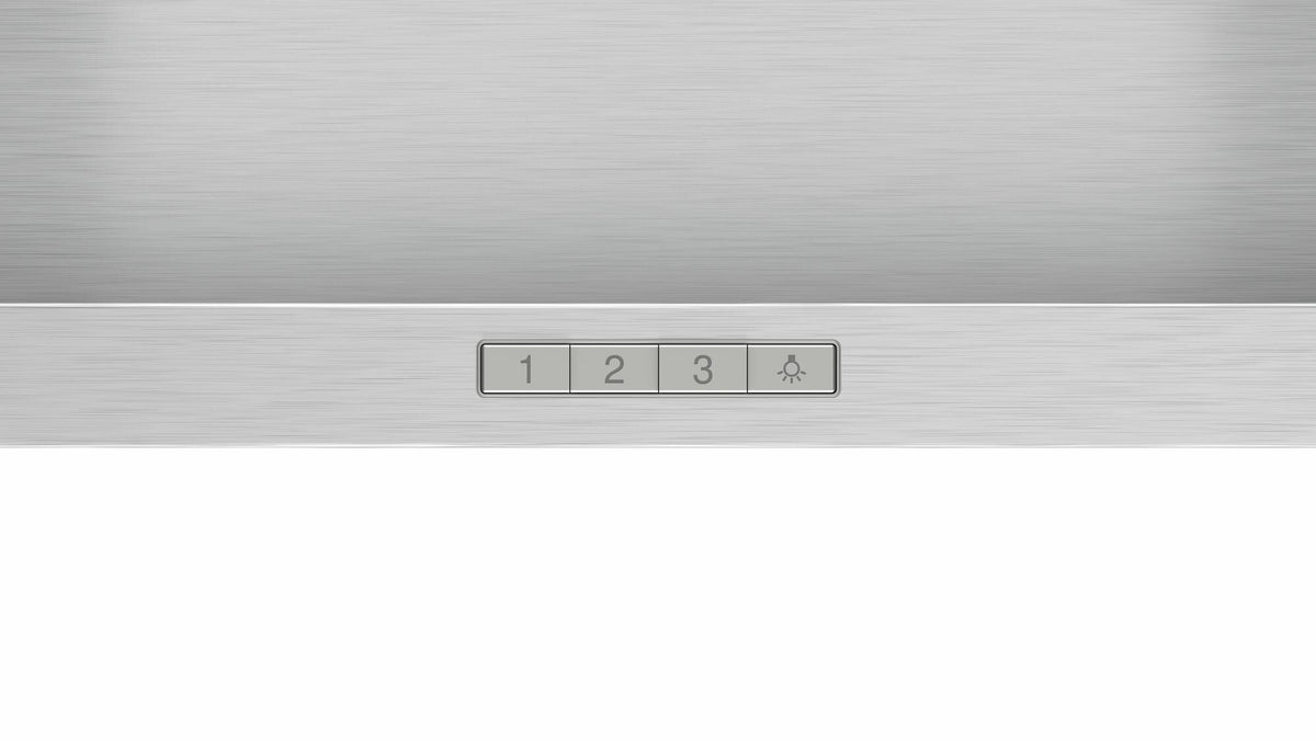 Bosch Series 2 90cm canopy rangehood - Stainless steel - 600m³/h, 3 power settings, push buttons - DWP96BC50A