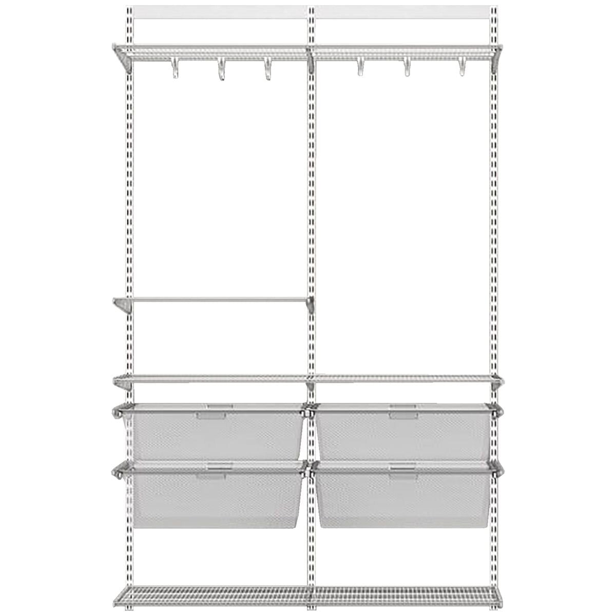 Elfa Core 1253mm Wardrobe Pack - White E-Poxy Bonded Steel - Made in Sweden - 11992