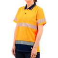 Citeco Women's Orange Hi Vis Short Sleeve Polo - Reflective Polyester, Size 8