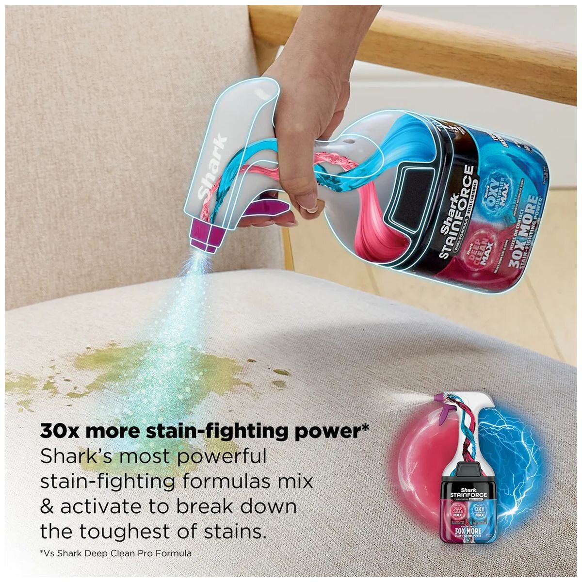 Shark StainForce cordless spot cleaner - lightweight and portable, self-cleaning, white - HX100