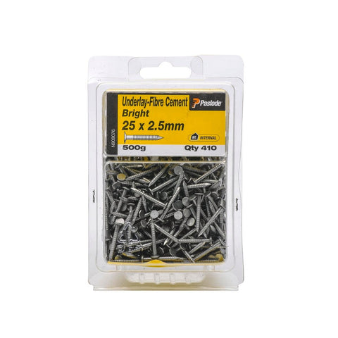 Paslode Underlay Cement Nails 25 x 2 5mm Bright Steel 410 Pack - SuperSaverAU - view 1