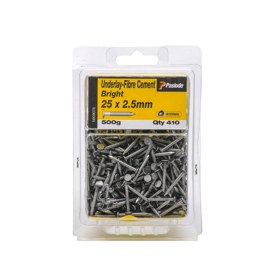Paslode Underlay Cement Nails 25 x 2 5mm Bright Steel 410 Pack - SuperSaverAU - view 1