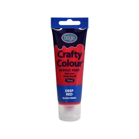Boyle Crafty Colour Acrylic Paint - 75ml - Deep Red - Non-Toxic - SuperSaverAU - view 1