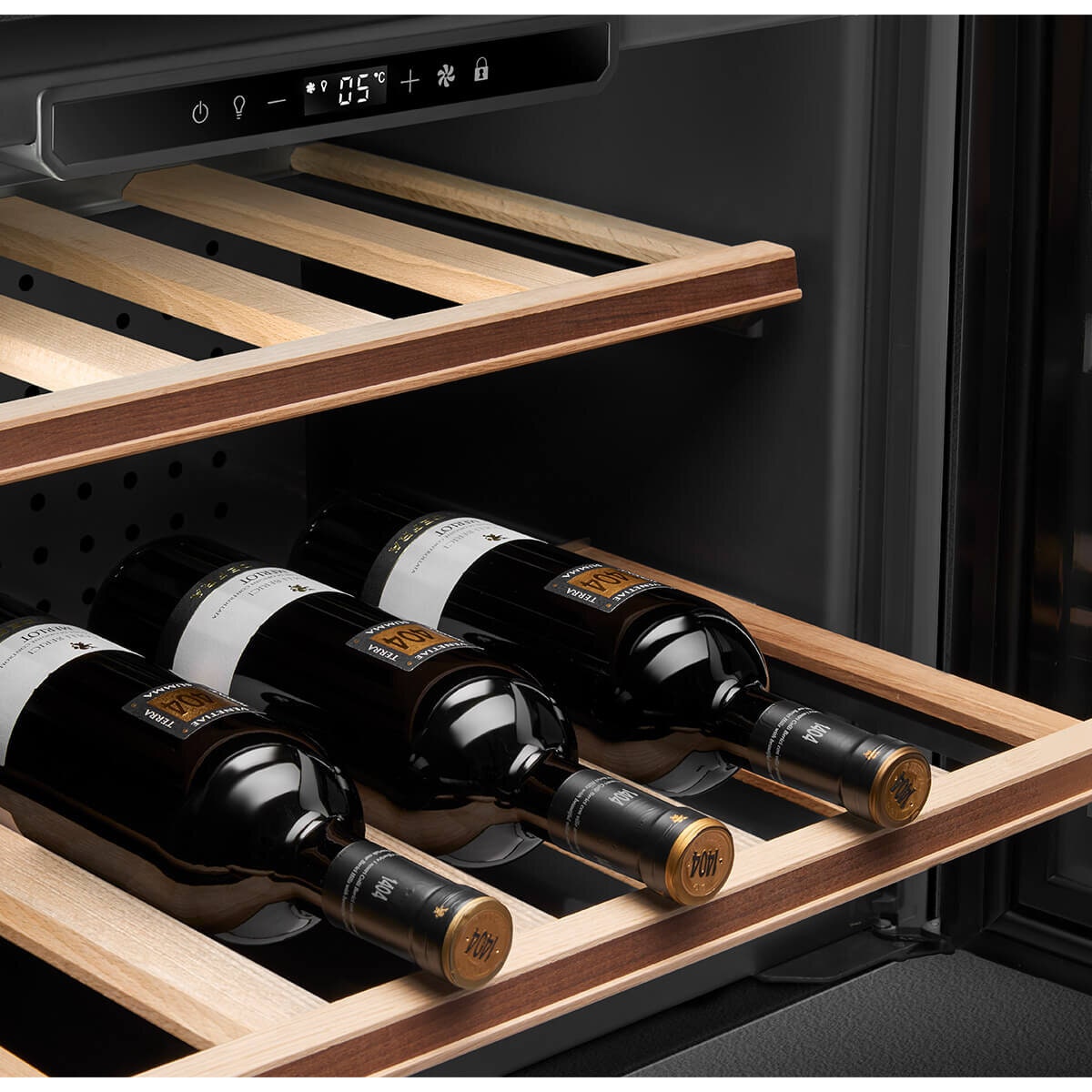 Smeg Linea 20 Bottle Compact Wine Cellar - Black, Built In, UV Resistant Glass, E-Motion Opening - CVI120B3E