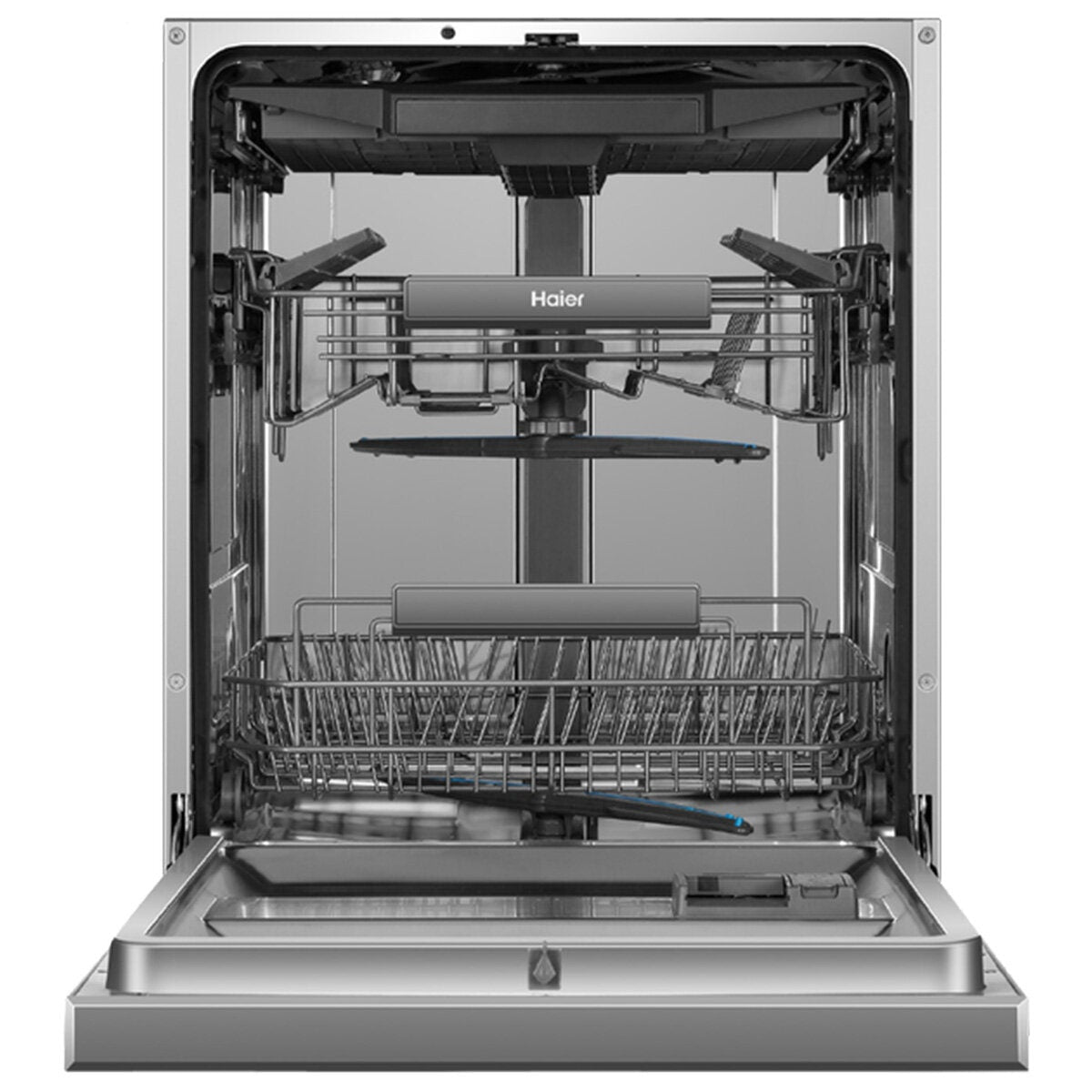 Haier 60cm Built Under Dishwasher with Steam - 15 Place Settings, Satina Silver, WiFi - HDW15U3S1