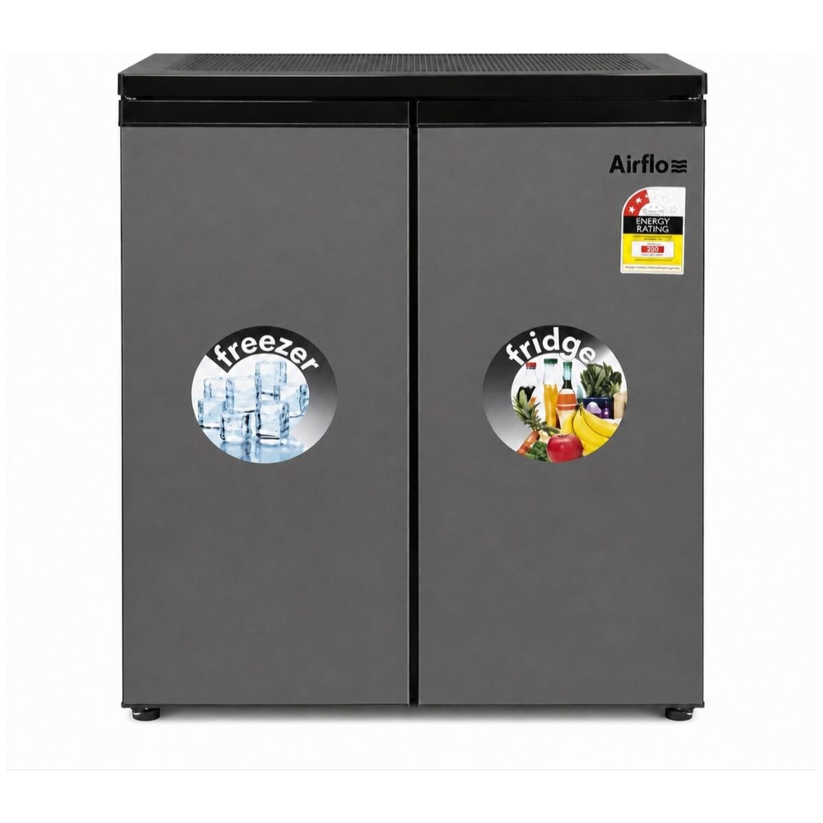 Airflo 156L bar fridge and freezer - Stainless steel doors, LED lighting, vegetable crisper - AFF156