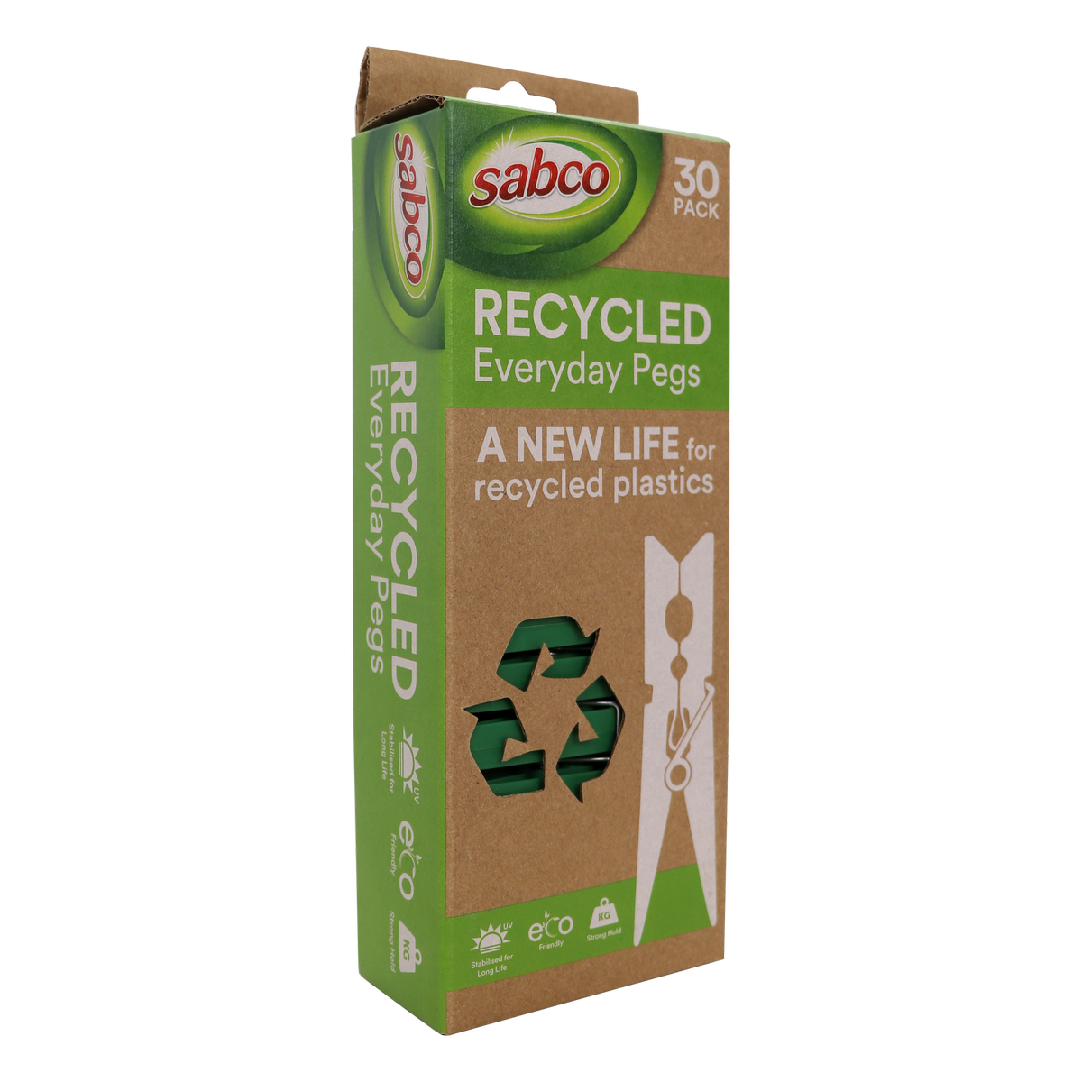 Sabco Everyday Pegs - 30 Pack - Durable UV Stabilized - 90mm x 235mm