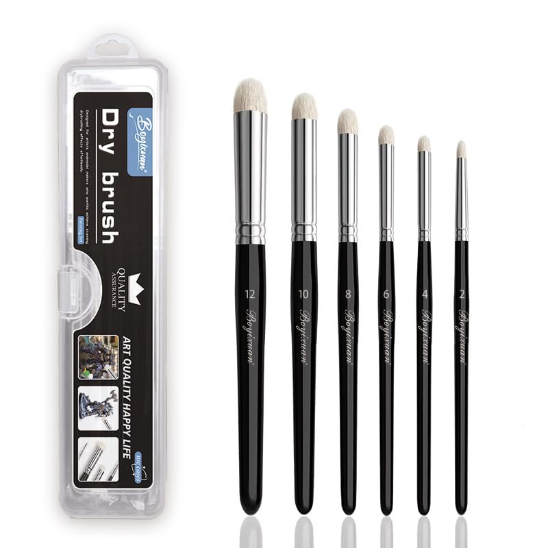 Professional Wool Dry Brush Set - 6 Sizes