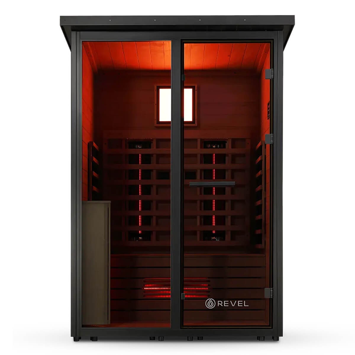 Revel Eclipse 2 Person Full Spectrum Infrared Cabin - Black WPC Exterior, Low EMF Heaters - R-FS-CABIN-2P