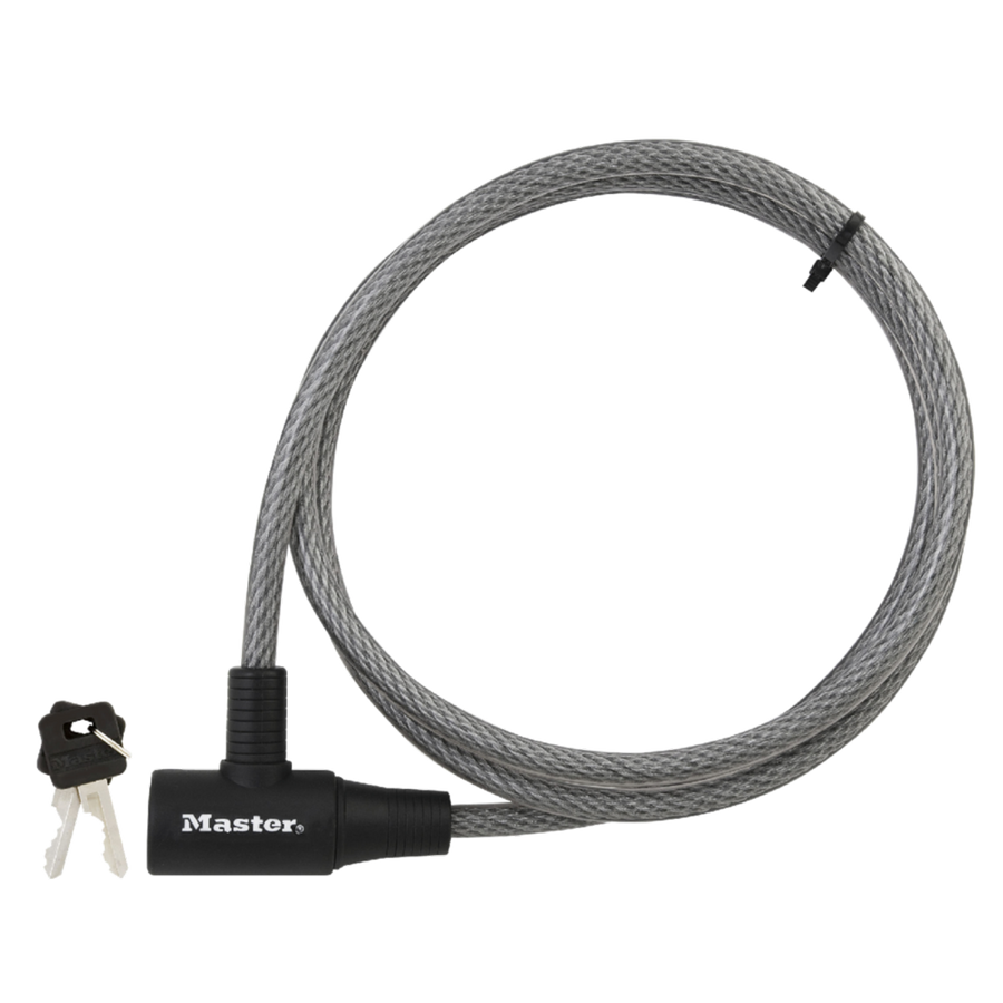 Master Lock Keyed Cable Lock 10mm x 1.8m Braided Steel Durable - SuperSaverAU - view 1