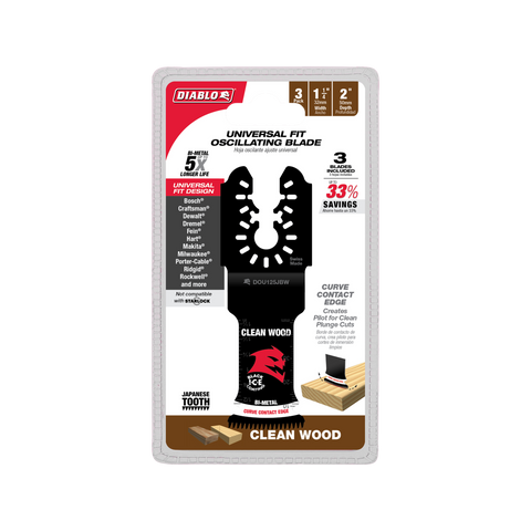 Diablo Bi Metal Multi Tool Blades - 32mm - 3 Pack - Clean Wood Cutting - SuperSaverAU - view 1
