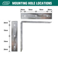 Carinya 200 x 200mm Galvanised Steel Heavy-Duty Angle Bracket, 50kg Capacity