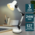 Brilliant Flexi Lloyd XL White E27 Desk Lamp with Adjustable Head 20986/05