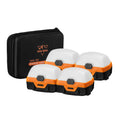 Rechargeable LED Camping Lights 4 Pack - Amber and White - IP66, 100 Hour Run Time, Magnetic Base, SOS Strobe, USB-C