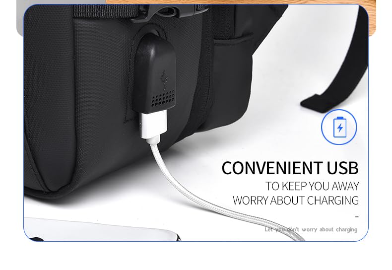 Travel Laptop Backpack 16" with USB Charging Port - Black