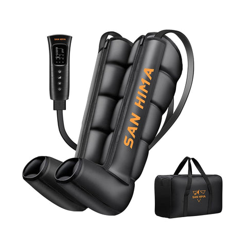 Air Compression Leg Recovery Boots - Large and Standard - 5 Air Chambers, 6 Massage Modes, 6 Intensity Levels, Memory Se