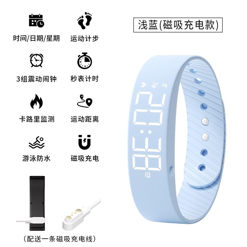 Silent Vibrating Alarm Wristband IP65 - Blue