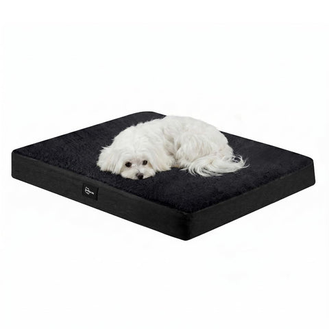 Orthopedic Dog Bed with Waterproof Lining - Black, Medium 71 x 58 x 8cm - Memory Foam, Coral Fleece, Washable Cover