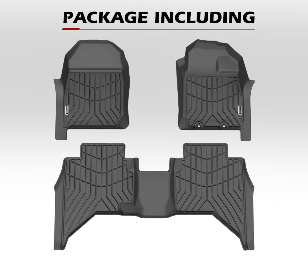 Custom Fit Car Floor Mats for Isuzu D-MAX 2021 Onwards - Black - Laser Measured TPE, Raised Edge, 3 Piece Set