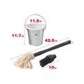 Char Griller Basting Bucket and Brush Set - 100% Cotton Mop & Silicone Brush - 112mm x 30mm x 30mm - Silver - SuperSaverAU - view 2