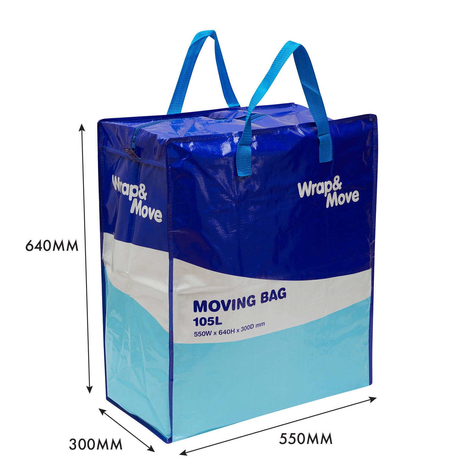 Wrap & Move 105L Moving Bag - Tough Poly-Woven Storage Bag with Zipper & Handles
