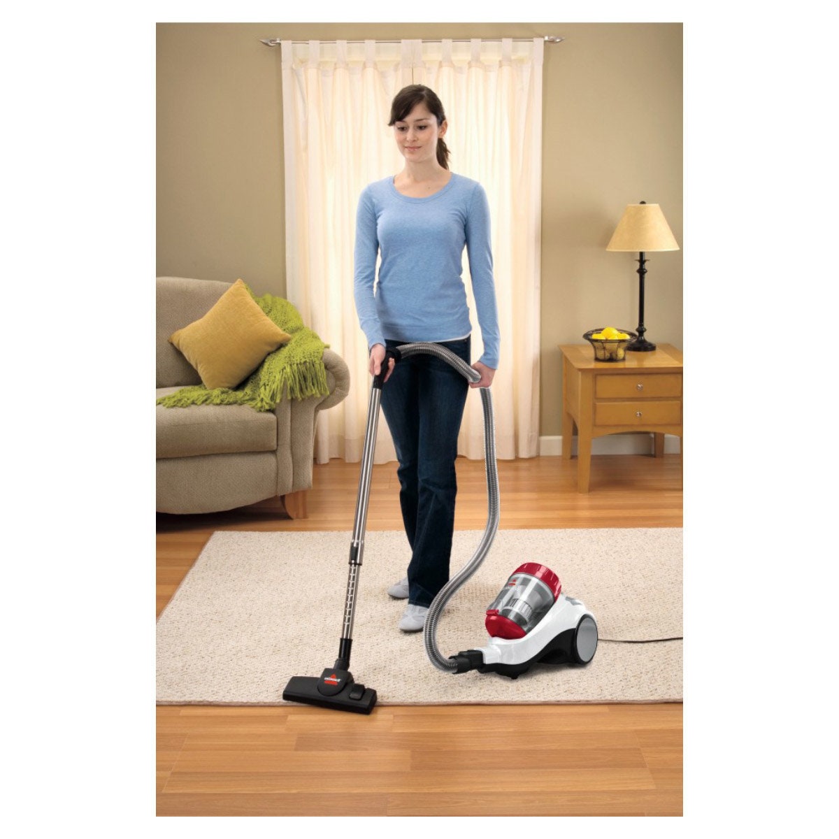 Bissell Cleanview Bagless Barrel Vacuum Cleaner - Multi-Cyclonic - 2.2L Dirt Tank - Red - 1994F