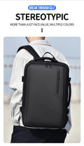 Travel Laptop Backpack 16" with USB Charging Port - Black