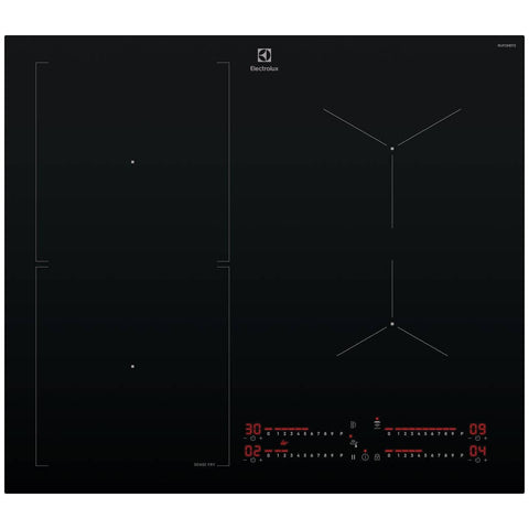 Electrolux 60cm Series 700 Induction Cooktop - SenseFry, 4 Zones, PowerBoost, Black Glass - EHI6475BF
