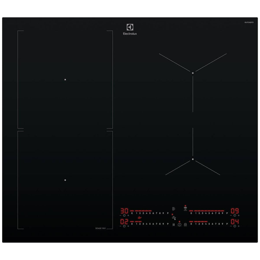 Electrolux 60cm Series 700 Induction Cooktop - SenseFry, 4 Zones, PowerBoost, Black Glass - EHI6475BF