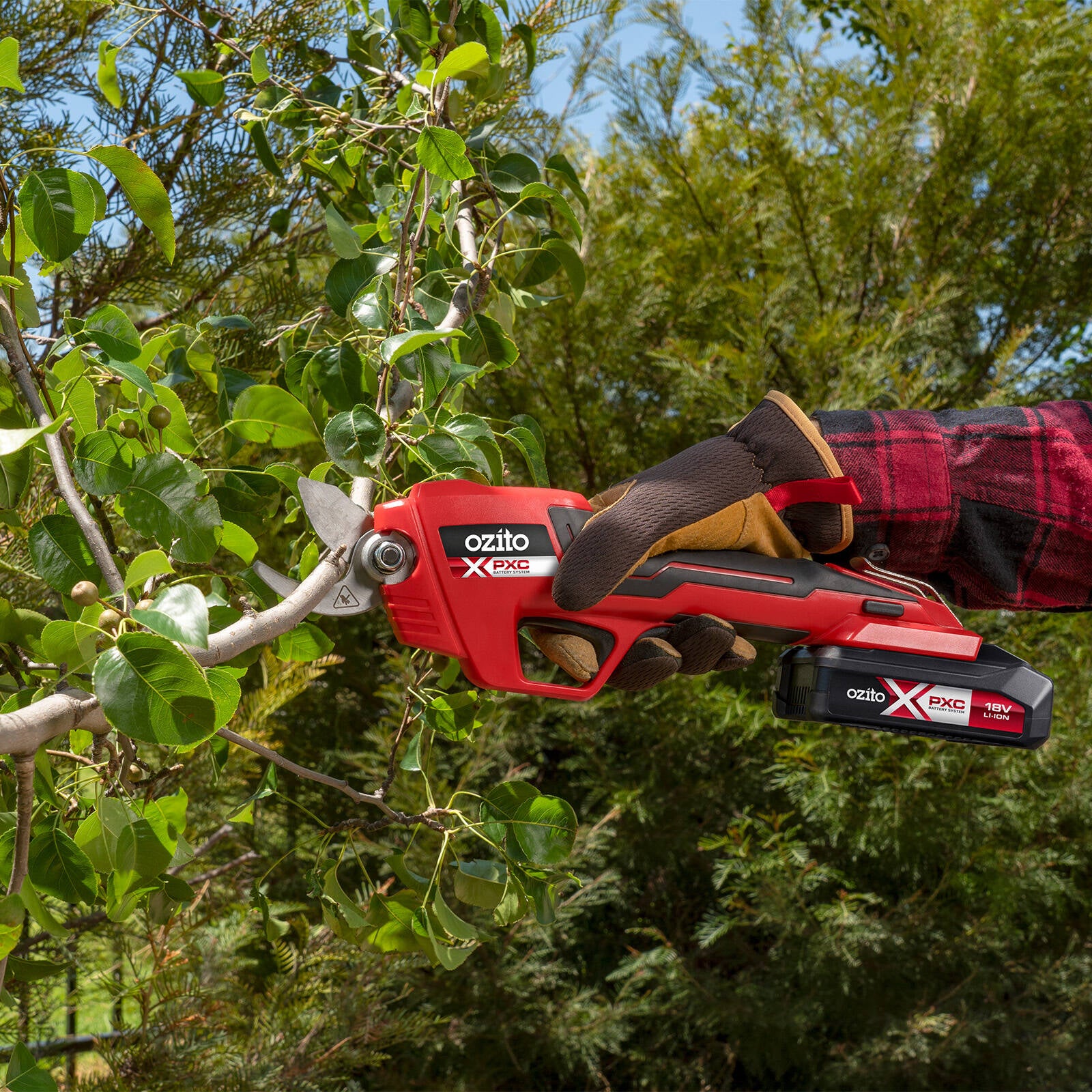 Ozito PXC 18V Cordless Pruning Secateurs 2.5Ah Kit PPK-2518 - 25mm Cut, Battery & Charger