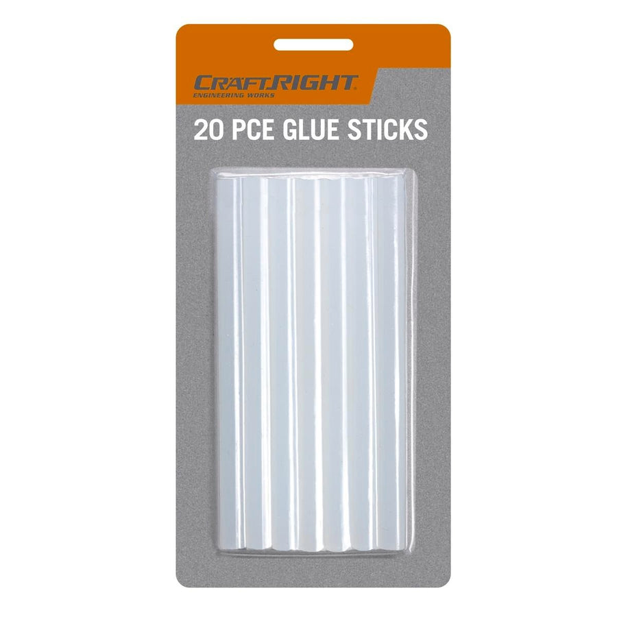 Craftright Glue Sticks 7.2mm x 100mm Clear 20 Pack Quick Setting - SuperSaverAU - view 1