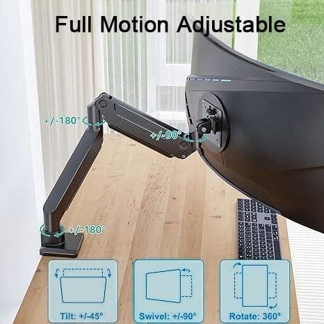 Heavy-Duty Monitor Arm - Fits 32" Screens up to 9kg