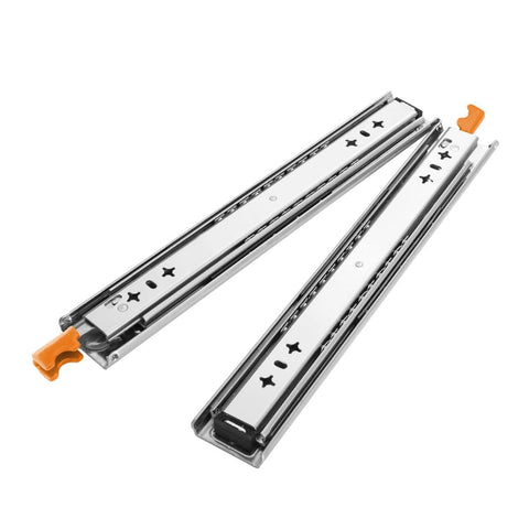 Heavy Duty Locking Drawer Slide - 350-700mm - 125kg Load, Full Extension, Zinc Coated Steel, Lock In and Lock Out