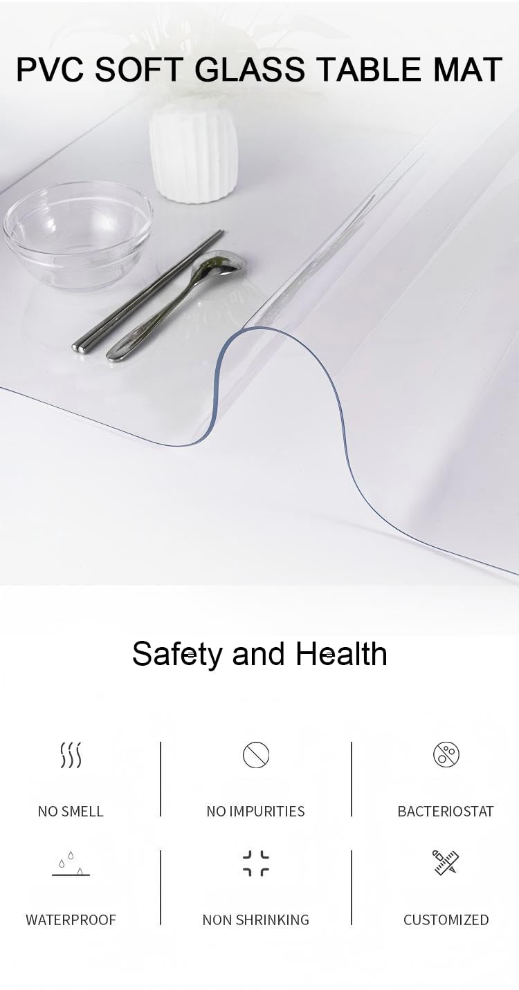 Clear PVC Table Protector Mat 60 x 100cm - 1.5mm