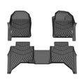 Custom Fit Car Floor Mats for Isuzu D-MAX 2021 Onwards - Black - Laser Measured TPE, Raised Edge, 3 Piece Set