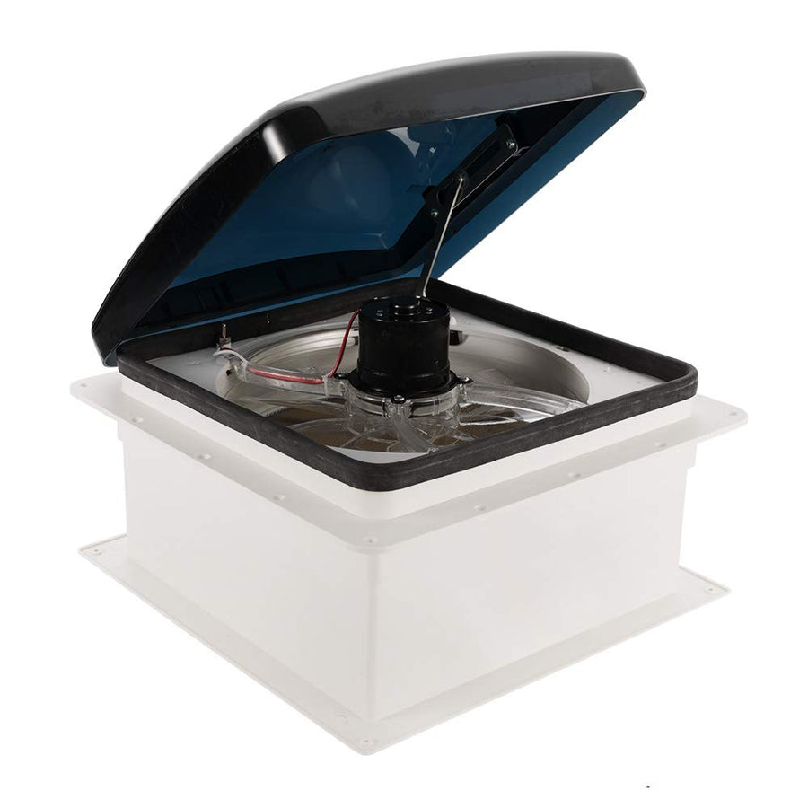 12V Caravan Roof Vent Fan - 355 x 355mm - Reversible Airflow, 3 Speeds, 10 Blades, Under 44dB, Fits 14 Inch Openings