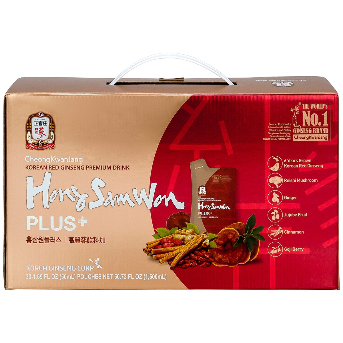 Hong Sam Won Plus Korean Red Ginseng Tea Pouch 30 x 50ml