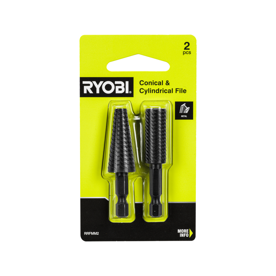 Ryobi 2 Piece Mixed Metal Rotary File Set - 65mm x 18mm x 115mm - Precision Shaping - SuperSaverAU - view 1